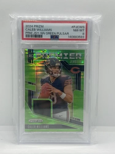 2024 PRIZM CALEB WILLIAMS PRM JSY-NN GREEN PULSAR No.PJ-CWS PSA 8