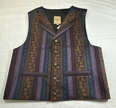 Vtg WAH Maker Vest Cowboy Frontier Clothing Multicolor Made In USA