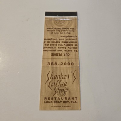 Shenkel's Coffee Shop Restaurant Long Boat Key Florida Matchbook Cover (4