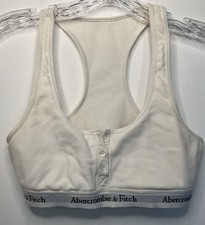 Abercrombie Fitch White Waffle Thermal Bra Top Small Bralette Layering