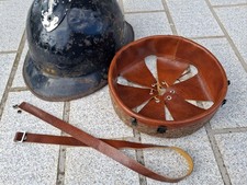 WW2 coiffe d'intérieur+jugulaire casque Adrian mod 1926 CUIR helmet liner t.C-57