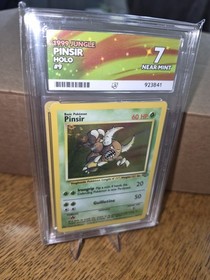 Pok&eacute;mon TCG Jungle Pinsir Holo Rare Card 9/64 1999 WOTC Pokekon Ace Grade 7.