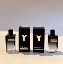 2X YVES SAINT LAURENT Men's YSL Y EDP Perfume MINI 7.5 ml/0.25oz Lot of 2  NEW