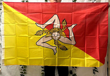 Bandiera Sicilia 90x150cm Trinacria ★ Poliestere 3x5ft ★ per Interni Esterni