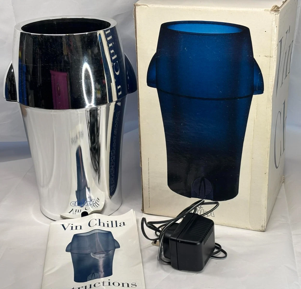 Vin Chilla Electric Wine & Beverage Bottle Chiller Cooler w/ Box & Manual