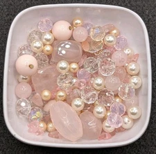 5oz Mystery Bead Soup Bag: Mix Gemstone Glass DIY Craft Jewelry Beading🩷🩷🩷