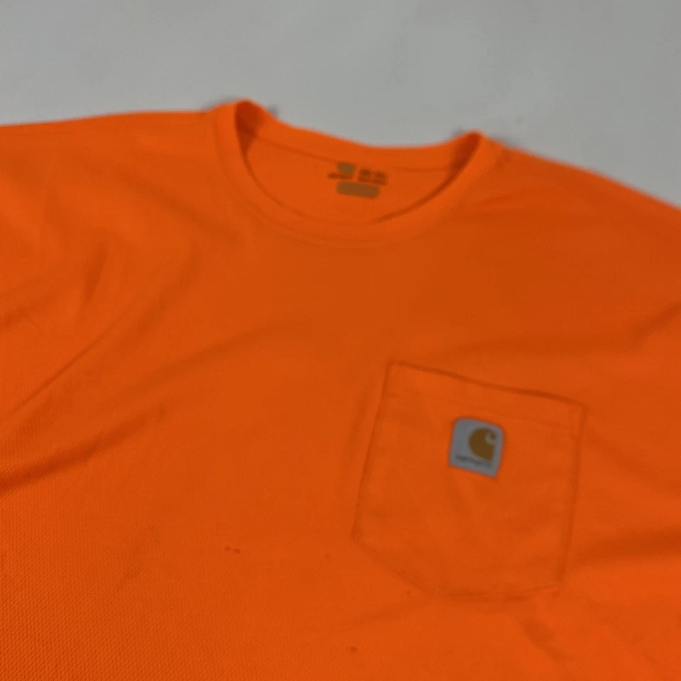 Carhartt Shirt Mens 3XL Tall Orange Force Long Sleeve Hi Vis Relaxed Fit Safety - Image 4 of 4