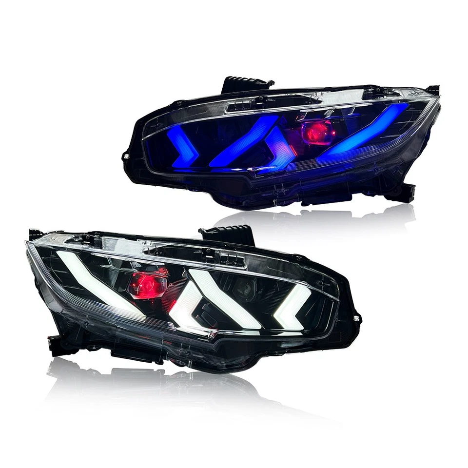 Demon Eyes LED Headlights & RGB Tail Lights  For 2016-2021 Honda Civic Sedan Foto 3 de 4