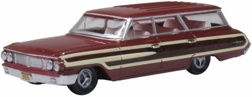 OXFORD 1/87 1964 FORD COUNTRY STATION WAGON SQUIRE VINTAGE BURGUNDY 87FC64003