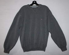 Tommy Hilfiger Knit Sweater Mens XL Gray Pullover Crewneck 90s Vintage