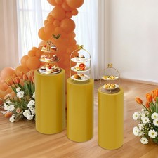 3Pcs Cylinder Flower Display Pedestal Stands for Wedding Birthday Party Decor