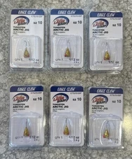 6 Packs Full Dealer Pack Eagle Claw Tungsten Arctic Ice Jigs UV Size 10 GSP