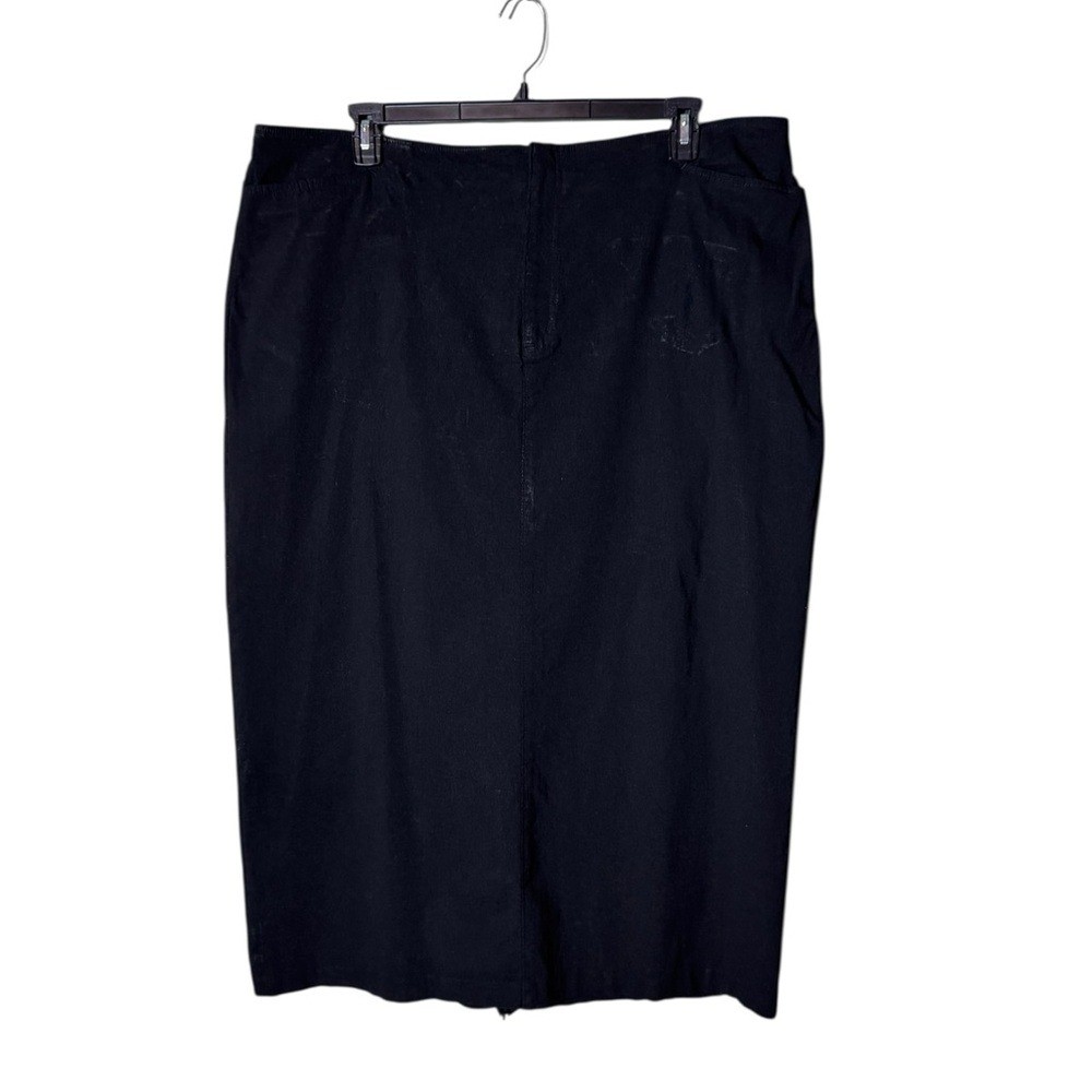 Venezia Black Maxi Skirt Size 24 Stretch Staple Neutral Essential Capsule