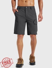 MAGCOMSEN Men's 9" Hiking Cargo Shorts Quick Dry Work Fishing