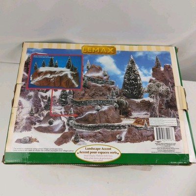 Vtg Lemax Landscape Accent 1998 Village Collection Train Display Platform Trees