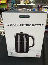Servappetit Black Retro Style SERV Corded Electric Water Kettle 1.7L Teapot NIB