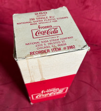 1960s Frozen Coca-Cola Box Of Straws National Soda Straw Co Chicago IL