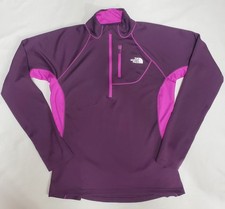 The North Face Womens 1/4 Zip Pullover Longsleeve Size Medium Purple Pink