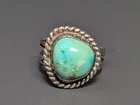 Vintage Navajo Sterling Silver Turquoise Ring Size 4.5