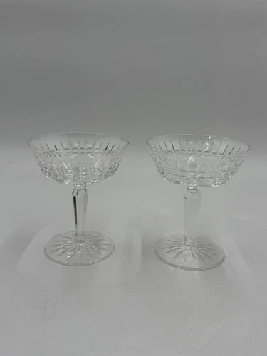Vintage Waterford Crystal Glenmore 4 3/4" Sherbet Coupe Champagne Glass Set of 2