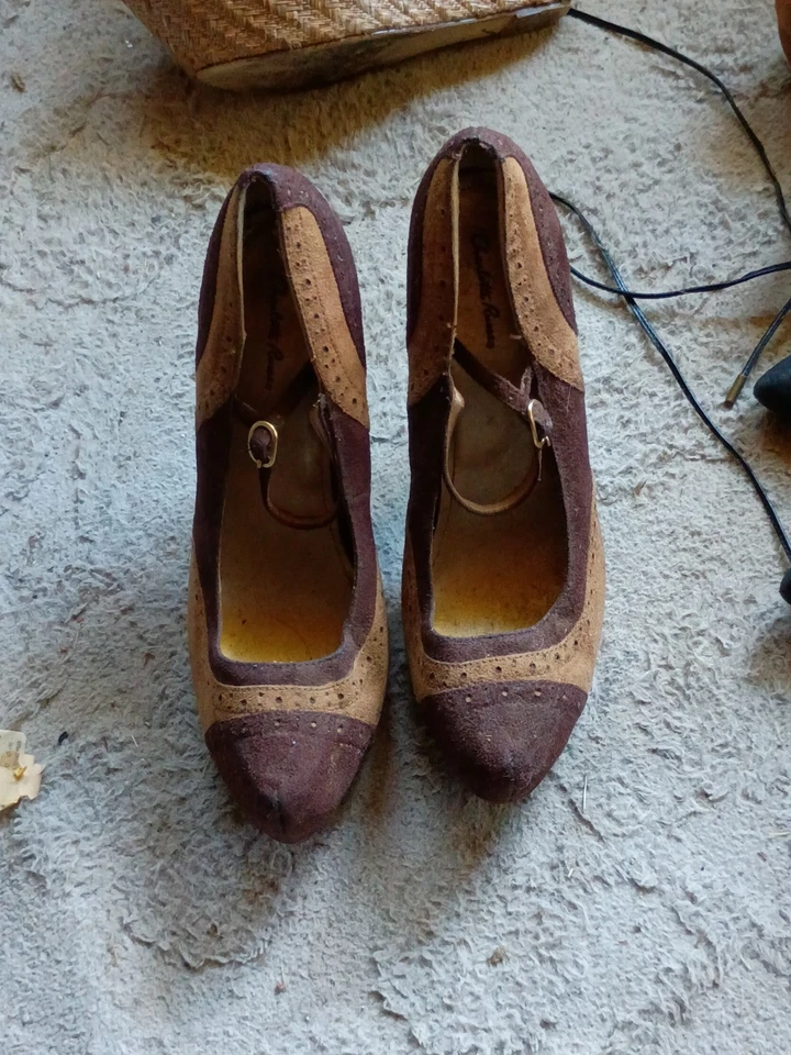 Винтажные замшевые коричневые и шоколадные каблуки Charlotte Russe - Изображение 3 из 3