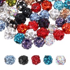 50 Pcs 4mm MultiColor Rhinestone Polymer Fancy Beads for DIY Jewelry Making