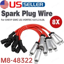 8X Spark Plug Wires Set For Chevrolet GMC Buick Cadillac 4.8L 5.3L 6.0L V8 48322