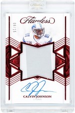 Calvin Johnson Lions Signed 2025 Panini Flawless Ruby Star #SSS-CJO #8/15 Card