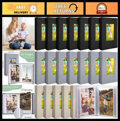 20 Pack 4x6 Photo Album Linen Cover Memory Book with Window, Holds 52 Photos
