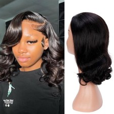 12 Inch Short Bob Wig Human Hair Body Wave 13x4 HD Lace Frontal Bob Wigs Human