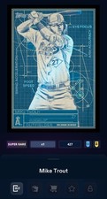 DIGITAL CARD '24 TOPPS BUNT AWARD MIKE TROUT SUPERSTAR BLUEPRINT S1 SR BLACK