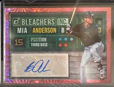 2019 Panini Donruss Bleachers Inc Pink Firework Brian Anderson Auto Marlins 