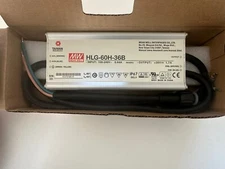 HLG-60H-36B Mean Well LED Driver 36V Power Supply 60W 1.7A IP67 AC-DC W/ Dimming