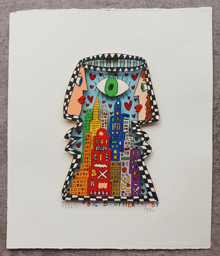 James Rizzi 3D Handsigniert Handnummeriert BIG BROTHER Auge auf NEW YORK NY 1989 - Bild 3 von 9