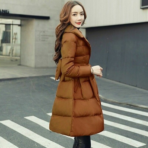 Women Puffer Coat Jacket Swing Bowtie Quilted Padded Parka Winter Outerwear - Picture 11 of 25