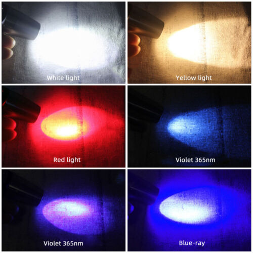 White Yellow 365nm UV Light LED Flashlight for Jade Jewelry Gem Amber Test Torch - Picture 3 of 9