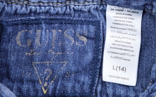 Girl's Guess Jeans Romper Skirt Embellished Medium Wash Cotton Size L (14) - Picture 6 of 9