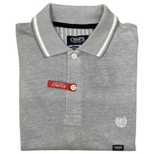 CHAPS Natural Stretch Polo Shirt in Gray in Size SMALL NWT 