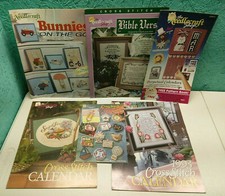 The Needlecraft Shop Lot of 6 Cross Stitch Books Calenders Motifs Patterns