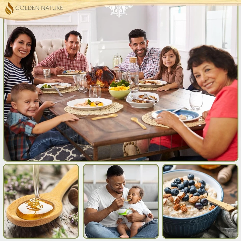 Juego de cucharas de bambú Golden Nature (30 piezas), cocina pequeña 5,12" L x 1,18" W Foto 3 de 4