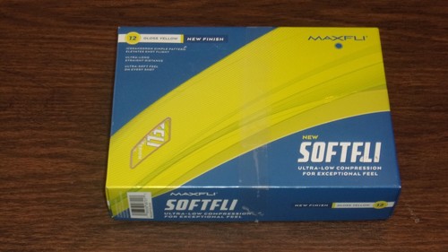 NIB MAXFLI MX23 SOFTFLI 1 Dozen Gloss Yellow Golf Balls - Afbeelding 2 van 8