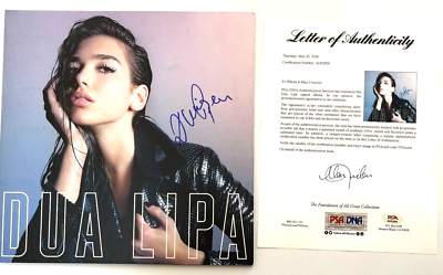 Dua Lipa 直筆サイン DUA LIPA SIGNED AUTOGRAPH SELF TITLED ALBUM COVER RARE FUTURE
