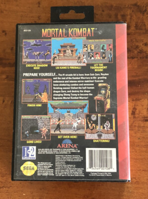 Mortal Kombat (Sega Genesis, 1993) in Original Case And Game, No