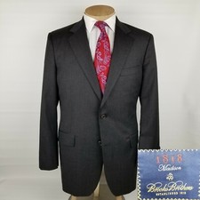 Brooks Brothers Madison 1818 Mens Suit Jacket 42R Sports Coat Gray 2 Button