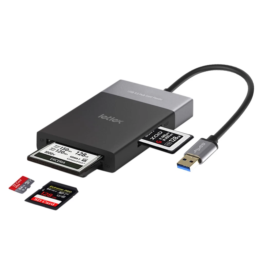 6in1 USB Type A Hub Card Reader – Multiport External Card Reader USB Hub – wi...