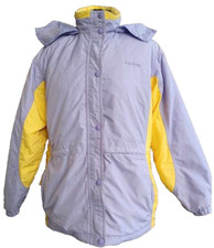 LL Kids by LL Bean Girls Ski Thinsulate Coat Jacket Hooded Purple/Yellow Sz. LG