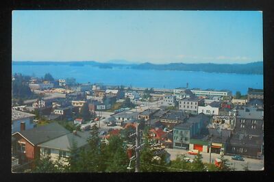 1950s Aerial of Town Business and Residential Section Harbor Prince Rupert BC Ca