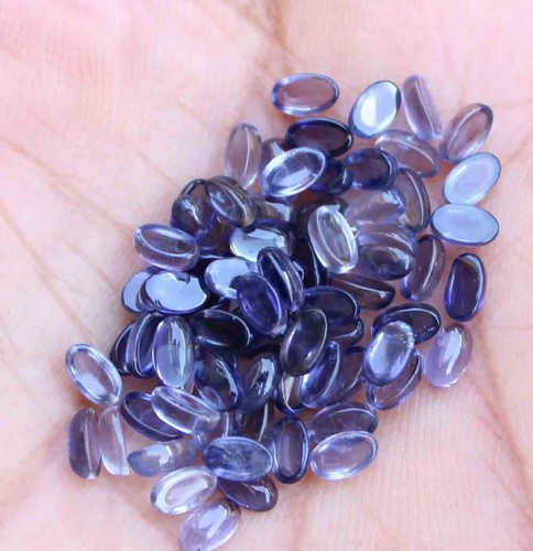 Natural Iolite Small Oval Cabochon Loose Gemstone Lot 16.80 Ct 3*5 Mm - Picture 3 of 5