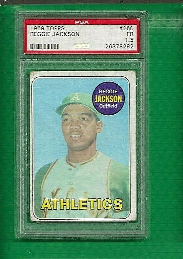 1969 Topps Reggie Jackson Oakland Athletics RC  #260  🚀😳💥 PSA Graded 1.5