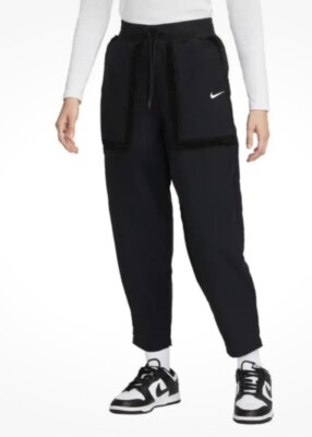 Nike Pants Womens Sz  XXL Woven Loose Fit High Rise Curve Shearling Pocket New